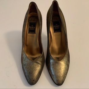 Vintage Fendi Antique Gold Leather.
